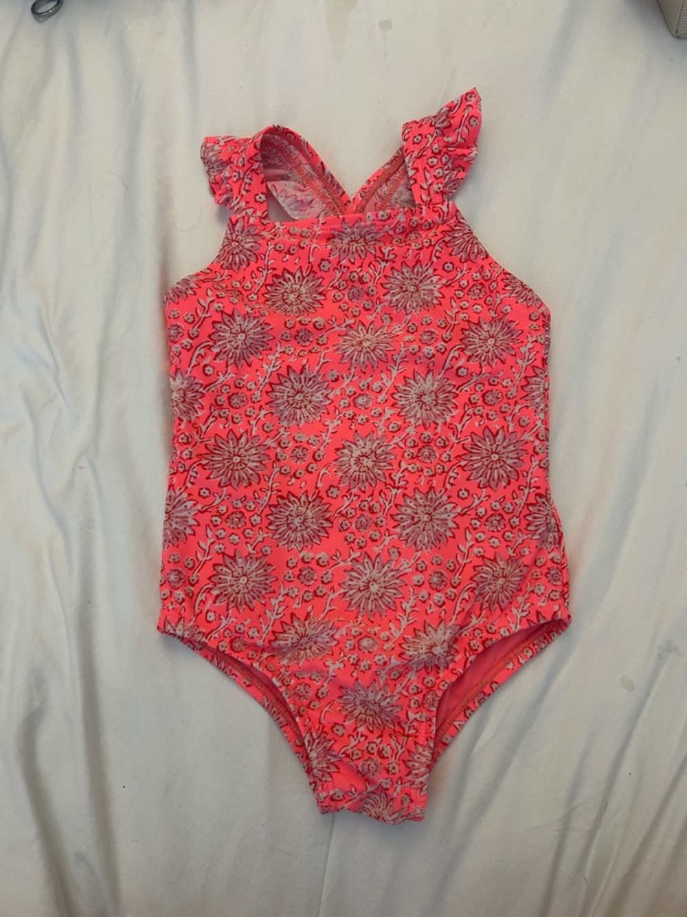 GAP Girls Floral One-Piece Swimsuit in Bright Pink size 2T